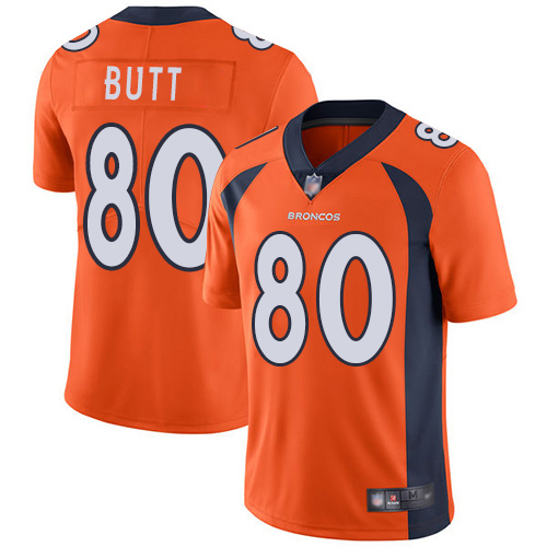 Men Denver Broncos 80 Jake Butt Orange Team Color Vapor Untouchable Limited Player Football NFL Jersey